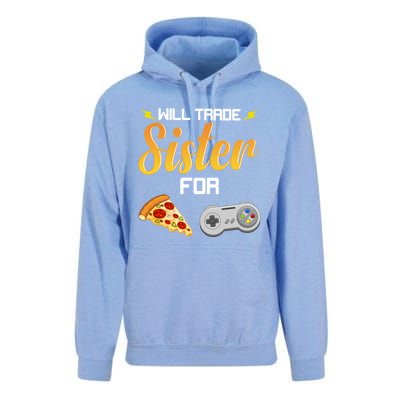 Funny Gamer Will Trace Sister For Pizza Video Games Gift Unisex Surf Hoodie