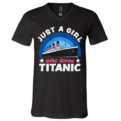 For Girl Who Just Love The Rms Titanic V-Neck T-Shirt