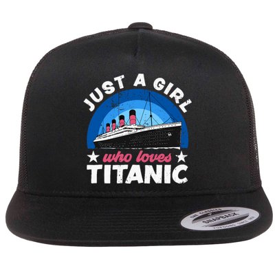 For Girl Who Just Love The Rms Titanic Flat Bill Trucker Hat