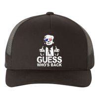 Funny Guess WhoS Back President Donald Trump Middle Finger Yupoong Adult 5-Panel Trucker Hat