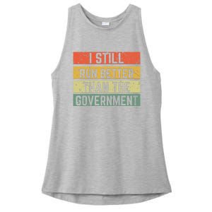 Funny Government Wheelchair Disability Handicap Ampu Gift Ladies PosiCharge Tri-Blend Wicking Tank