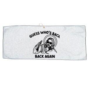 Funny Guess Who's Back Back Again Happy Easter Jesus Christ Large Microfiber Waffle Golf Towel