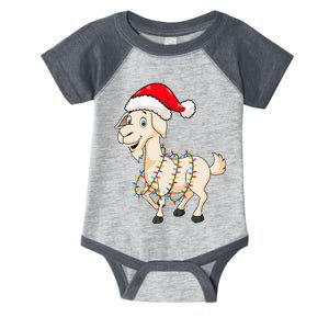 Festive Goat with Christmas Lights Perfect Gift Infant Baby Jersey Bodysuit