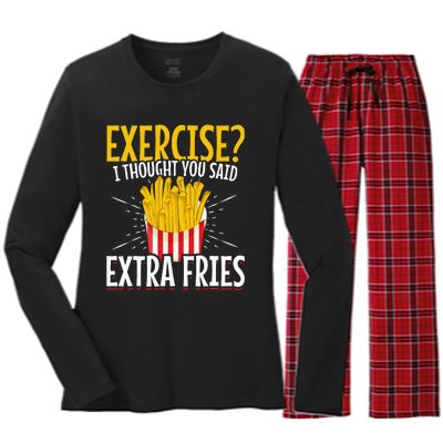 Funny Gym Workout Fitness Bodybuilding Sports Weightlifters Women's Long Sleeve Flannel Pajama Set 