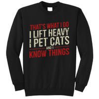 Funny Gym Workout Weightlifting Cat Animal Themed Quote Tall Sweatshirt