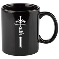 Faith Graphic Walk By Faith Not By Sight On Back Premium 11oz C Handle Ceramic Mug