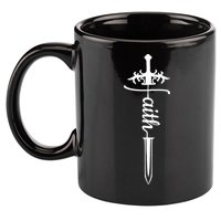 Faith Graphic Walk By Faith Not By Sight On Back Premium 11oz C Handle Ceramic Mug