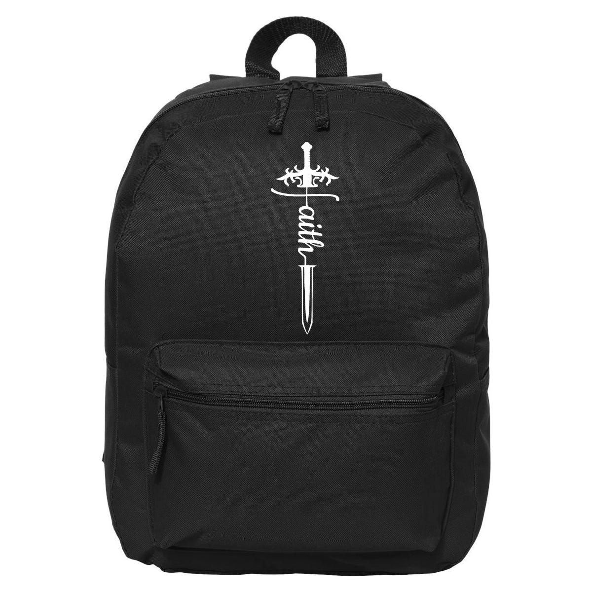 Faith Graphic Walk By Faith Not By Sight On Back Premium 16 in Basic Backpack