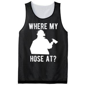 Firemen Gift Wheres My Hose At Funny Firefighter Gift Mesh Reversible Basketball Jersey Tank