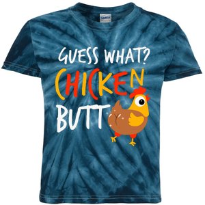 Funny Guess What? Chicken Butt Farmer Love Chickens Kids Tie-Dye T-Shirt