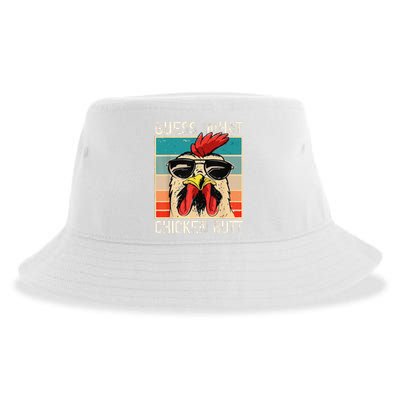 Funny Guess What Chicken Butt Chicken Meme Sustainable Bucket Hat