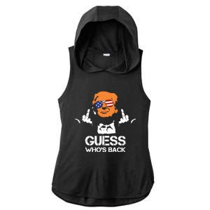 Funny Guess Who Is Back President Trump 2024 Ladies PosiCharge Tri-Blend Wicking Draft Hoodie Tank