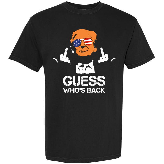 Funny Guess Who Is Back President Trump 2024 Garment-Dyed Heavyweight T-Shirt