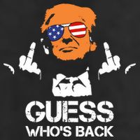 Funny Guess Who Is Back President Trump 2024 Garment-Dyed Heavyweight T-Shirt