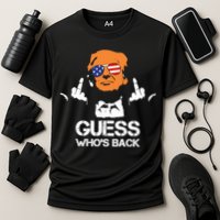 Funny Guess Who Is Back President Trump 2024 Cooling Performance Crew T-Shirt