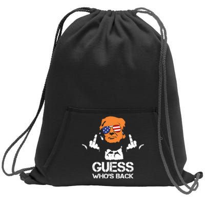 Funny Guess Who Is Back President Trump 2024 Sweatshirt Cinch Pack Bag