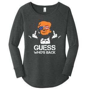 Funny Guess Who Is Back President Trump 2024 Women's Perfect Tri Tunic Long Sleeve Shirt