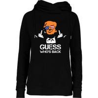 Funny Guess Who Is Back President Trump 2024 Womens Funnel Neck Pullover Hood