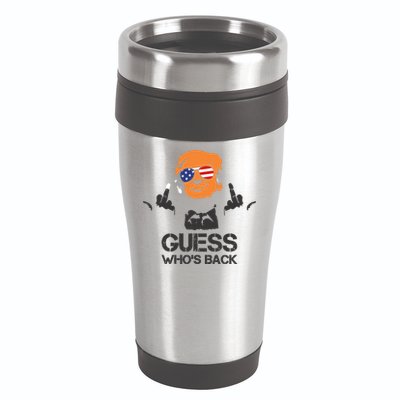 Funny Guess Who Is Back President Trump 2024 16oz Travel Tumbler
