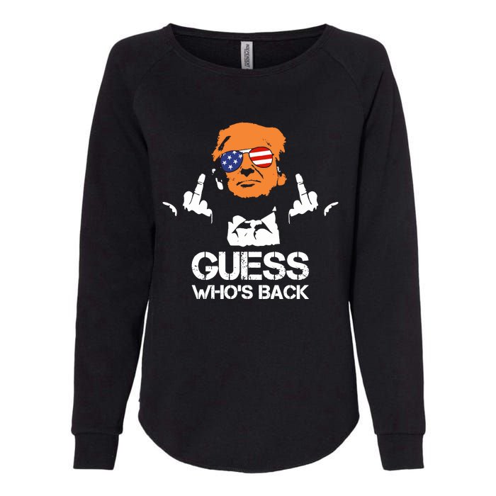 Funny Guess Who Is Back President Trump 2024 Womens California Wash Sweatshirt