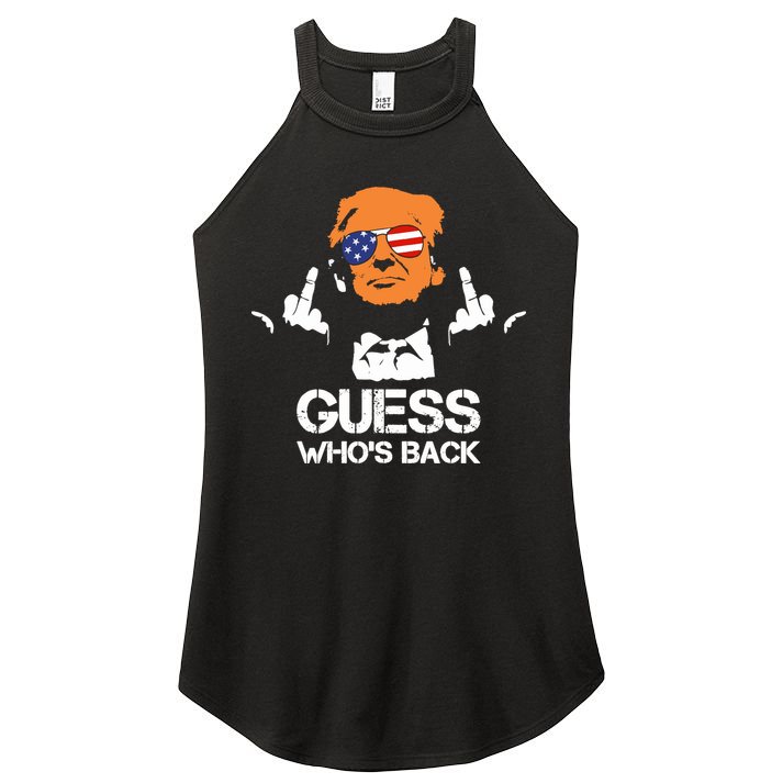 Funny Guess Who Is Back President Trump 2024 Women's Perfect Tri Rocker Tank