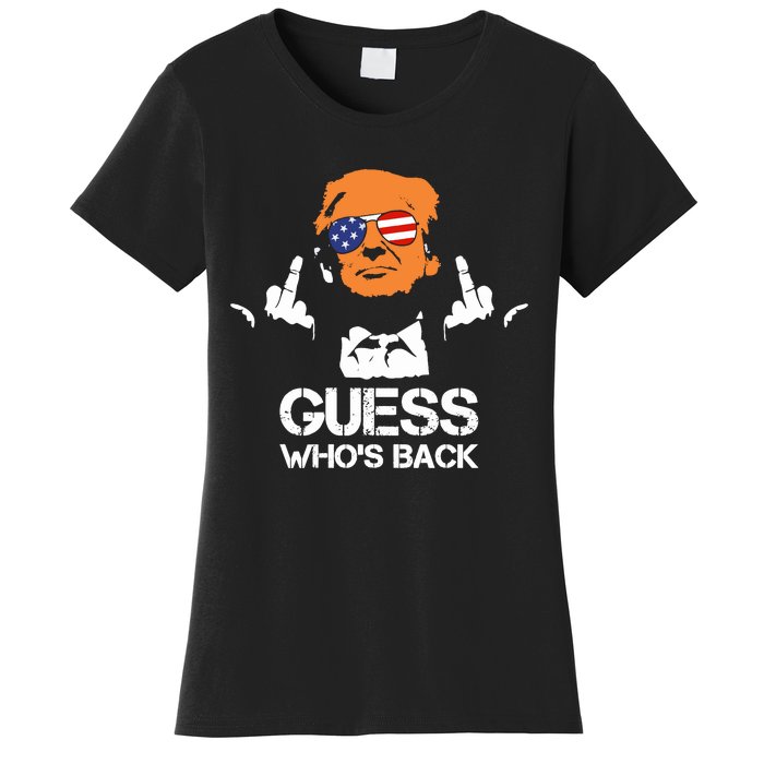 Funny Guess Who Is Back President Trump 2024 Women's T-Shirt