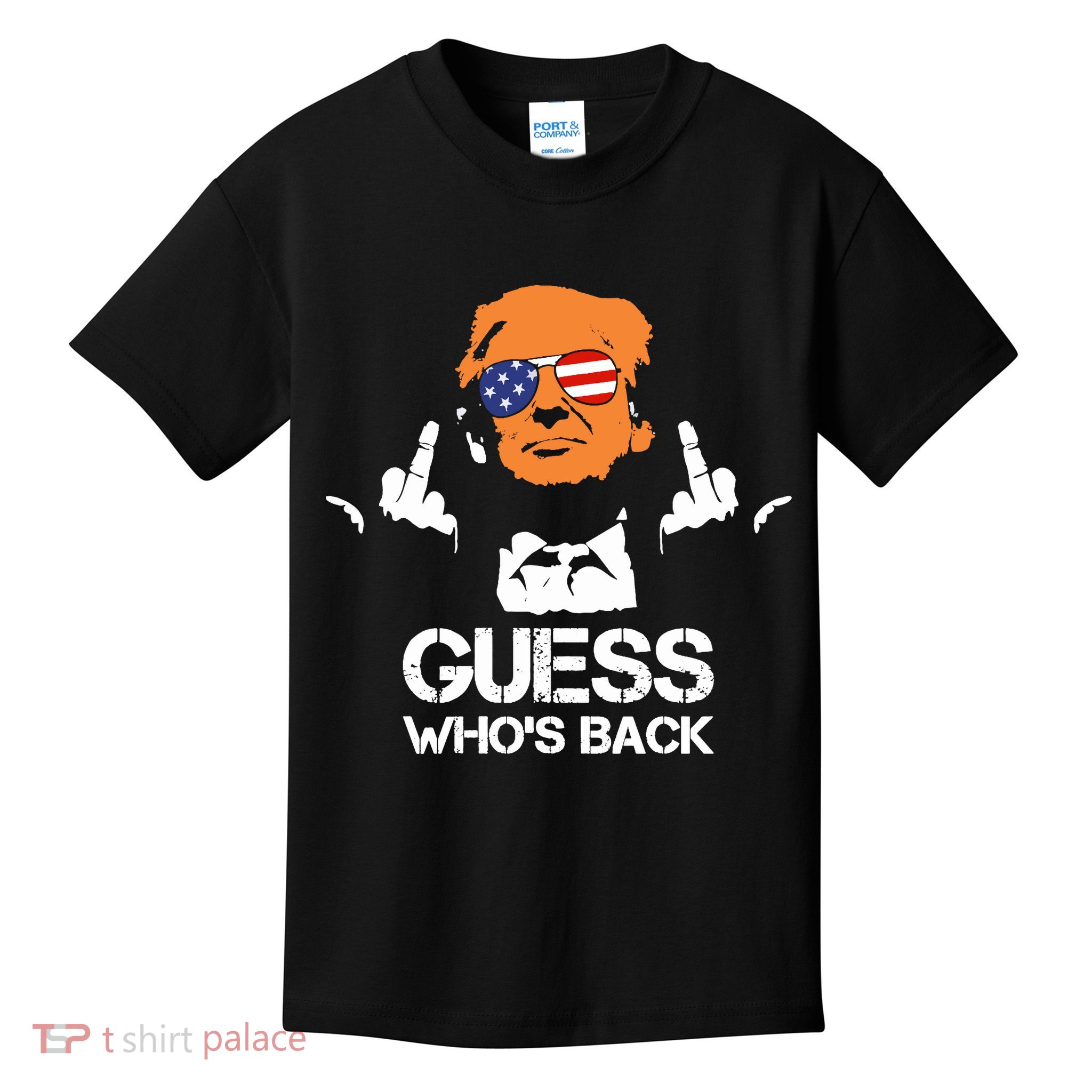 Funny Guess Who Is Back President Trump 2024 Kids T-Shirt