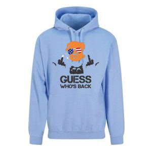 Funny Guess Who Is Back President Trump 2024 Unisex Surf Hoodie