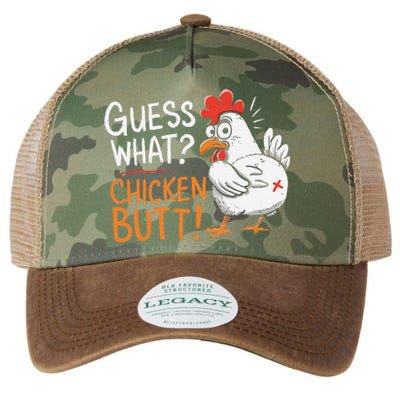 Funny Guess What Chicken Butt Funny Joke Sarcastic Family Legacy Tie Dye Trucker Hat