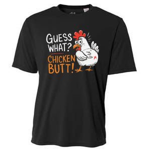 Funny Guess What Chicken Butt Funny Joke Sarcastic Family Cooling Performance Crew T-Shirt