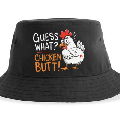 Funny Guess What Chicken Butt Funny Joke Sarcastic Family Sustainable Bucket Hat