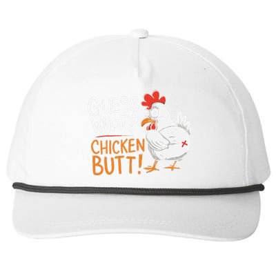 Funny Guess What Chicken Butt Funny Joke Sarcastic Family Snapback Five-Panel Rope Hat