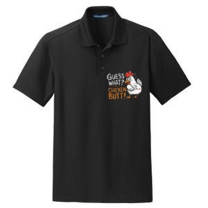 Funny Guess What Chicken Butt Funny Joke Sarcastic Family Dry Zone Grid Polo