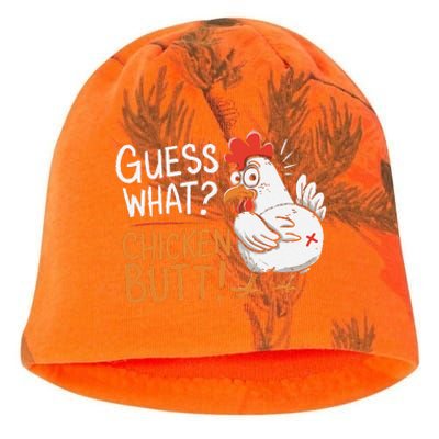 Funny Guess What Chicken Butt Funny Joke Sarcastic Family Kati - Camo Knit Beanie