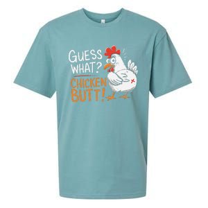 Funny Guess What Chicken Butt Funny Joke Sarcastic Family Sueded Cloud Jersey T-Shirt