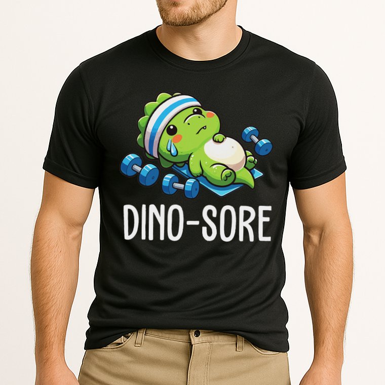 Funny Gym Workout Dinosaur Weight Lifting Gym Dino Sore Cooling Performance Crew T-Shirt