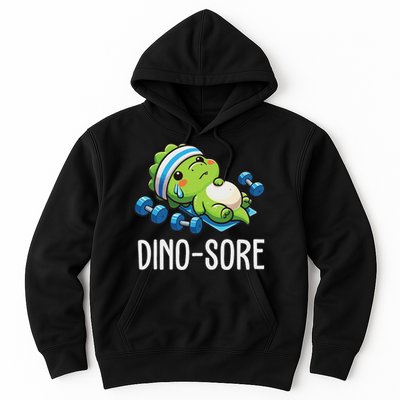 Funny Gym Workout Dinosaur Weight Lifting Gym Dino Sore Hoodie