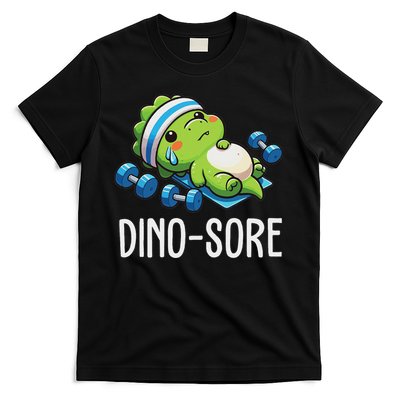 Funny Gym Workout Dinosaur Weight Lifting Gym Dino Sore T-Shirt