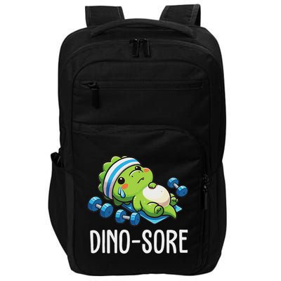 Funny Gym Workout Dinosaur Weight Lifting Gym Dino Sore Impact Tech Backpack