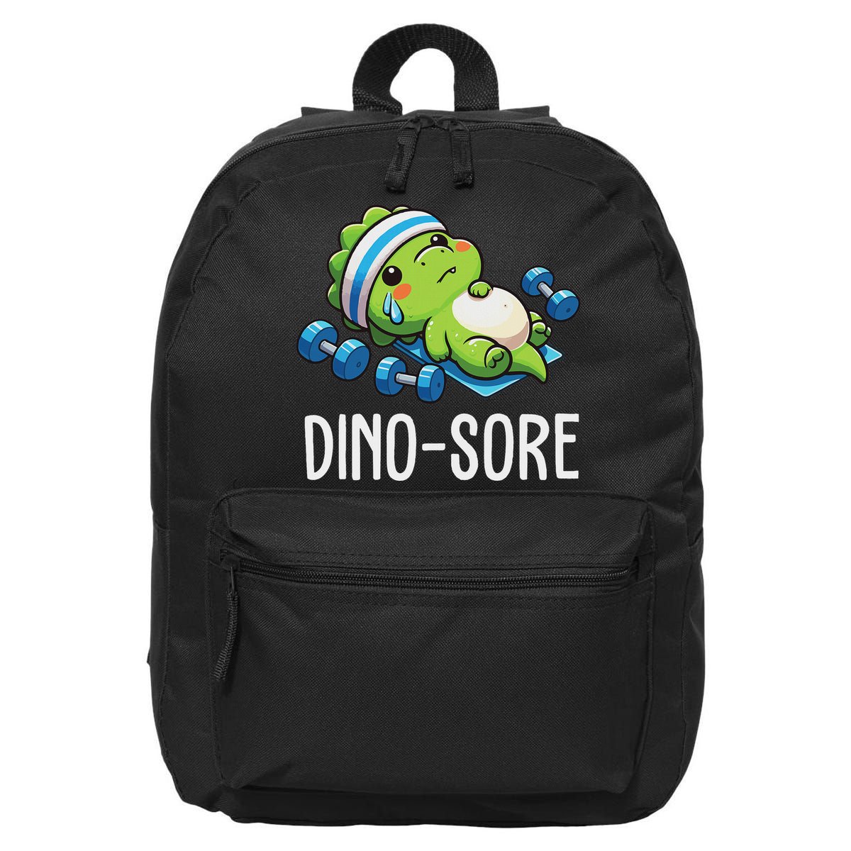 Funny Gym Workout Dinosaur Weight Lifting Gym Dino Sore 16 in Basic Backpack