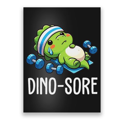 Funny Gym Workout Dinosaur Weight Lifting Gym Dino Sore Poster