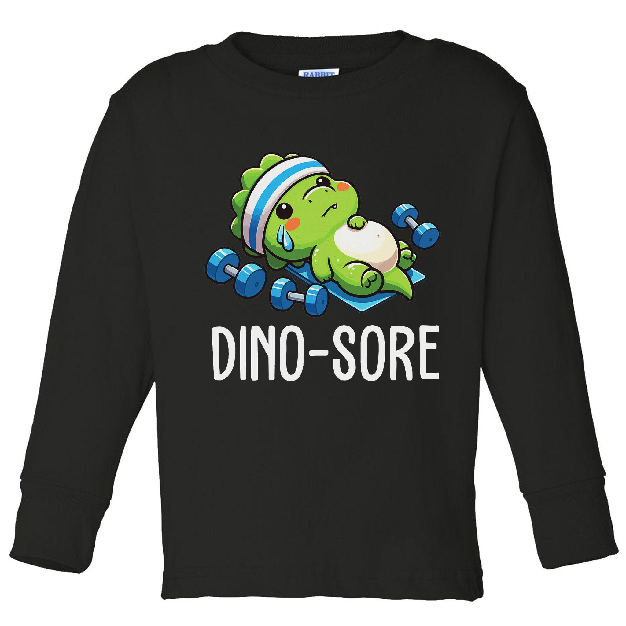 Funny Gym Workout Dinosaur Weight Lifting Gym Dino Sore Toddler Long Sleeve Shirt