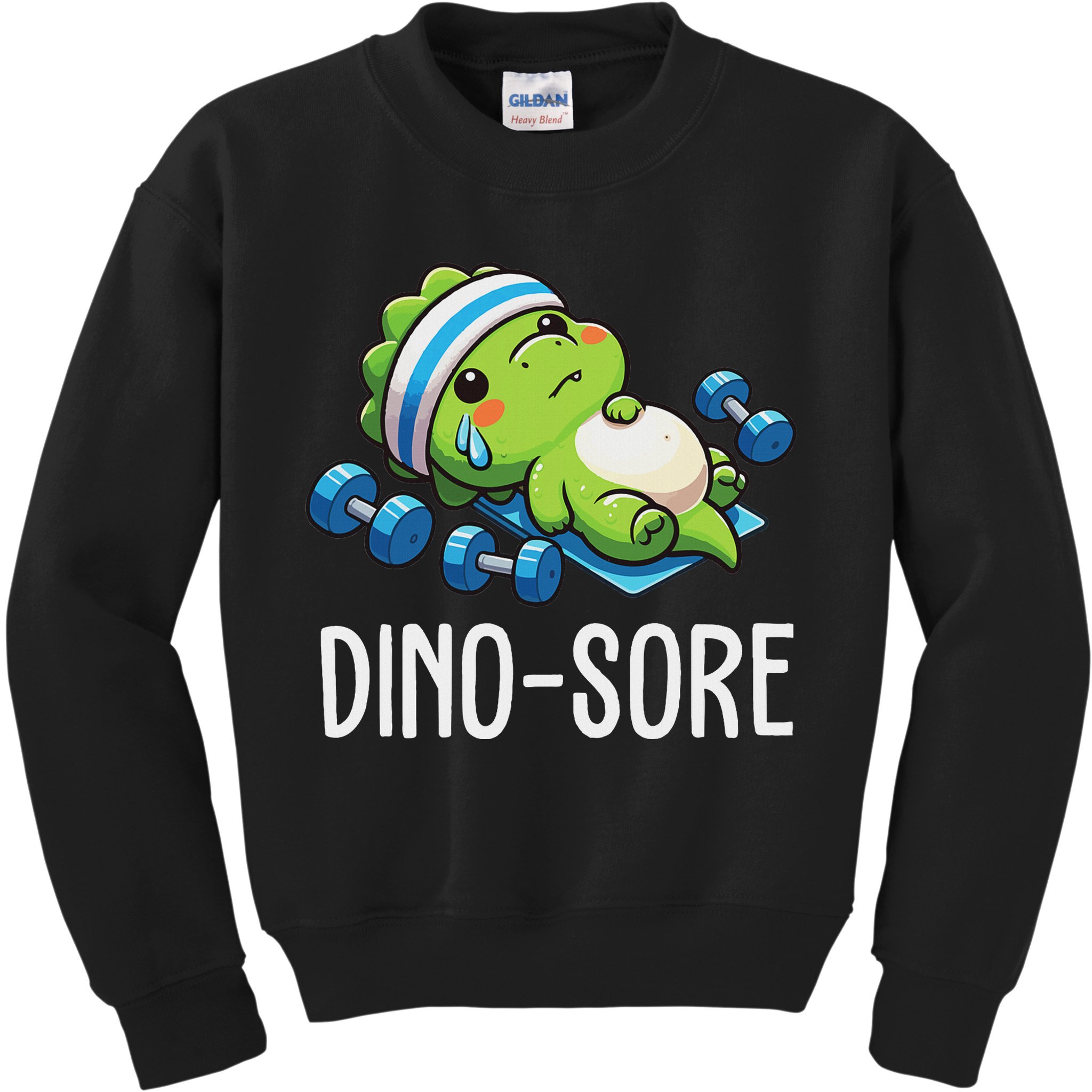 Funny Gym Workout Dinosaur Weight Lifting Gym Dino Sore Kids Sweatshirt