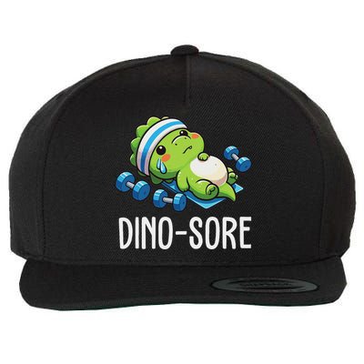 Funny Gym Workout Dinosaur Weight Lifting Gym Dino Sore Wool Snapback Cap