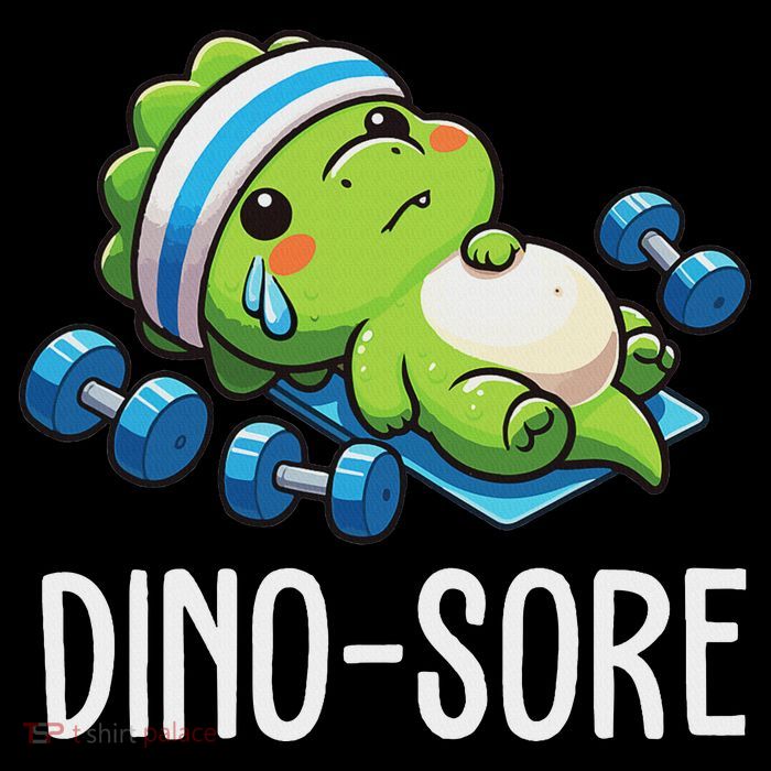 Funny Gym Workout Dinosaur Weight Lifting Gym Dino Sore Kids T-Shirt