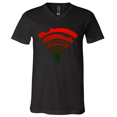 Funny Golf Wifi Signal Graphic V-Neck T-Shirt