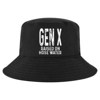 Funny Gen X Raised On Hose Water Humor Generation X Design Cool Comfort Performance Bucket Hat