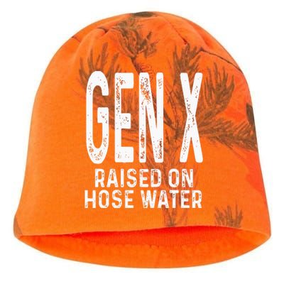 Funny Gen X Raised On Hose Water Humor Generation X Design Kati - Camo Knit Beanie