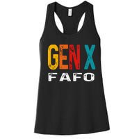 Funny Gen X Fafo Humor Generation X Design Retro Genx Women's Racerback Tank