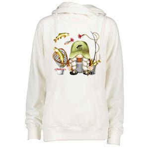 Fishing Gnomie Xmas Matching Couple Gift Funny Angler Gnome Gift Womens Funnel Neck Pullover Hood